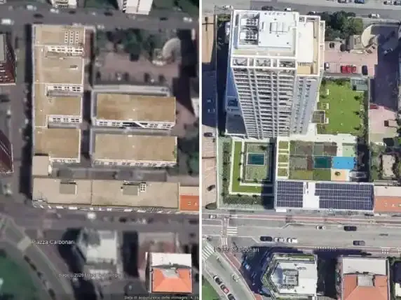 Differenza tra i vecchi edifici e Torre Milano
