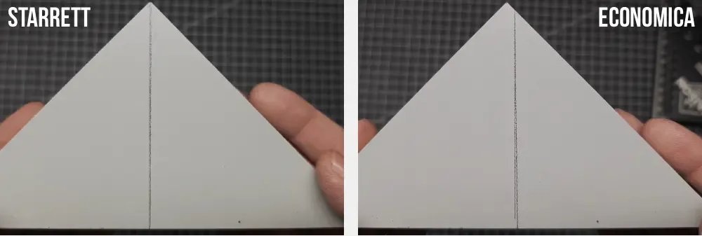 Confronto tra squadra combinata Starrett e squadra combinata economica