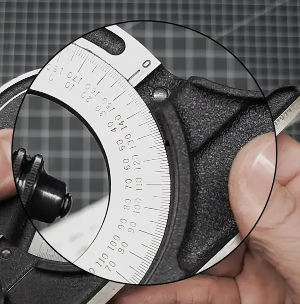 Regolazione goniometro squadra combinata